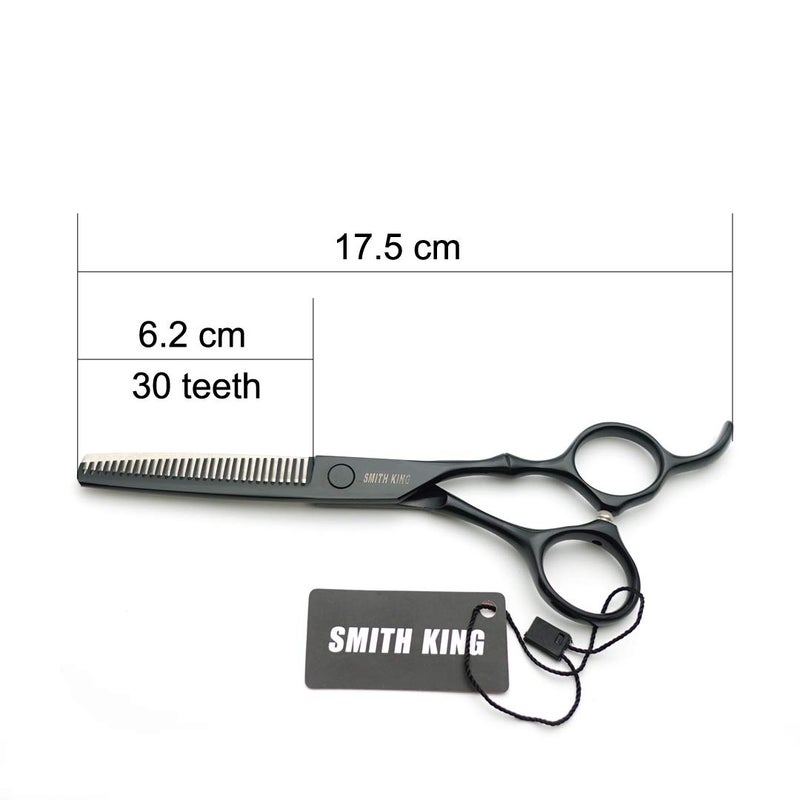 Smithking 6.0 Inches Hair Cutting Scissors Set with Combs Lether Scissors Case,Hair cutting shears Hair Thinning shears For Personal and Professional (Matt black) - Image 4